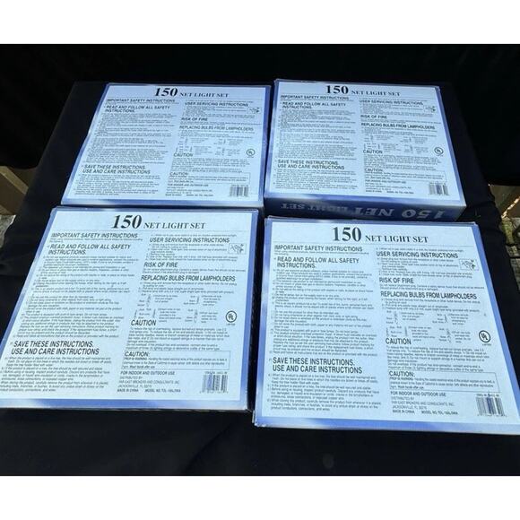 4 New Vtg Boxes Best Value 150 ct. Net Light Sets Clear Indoor/Outdoor 6X4Feet - Picture 5 of 7